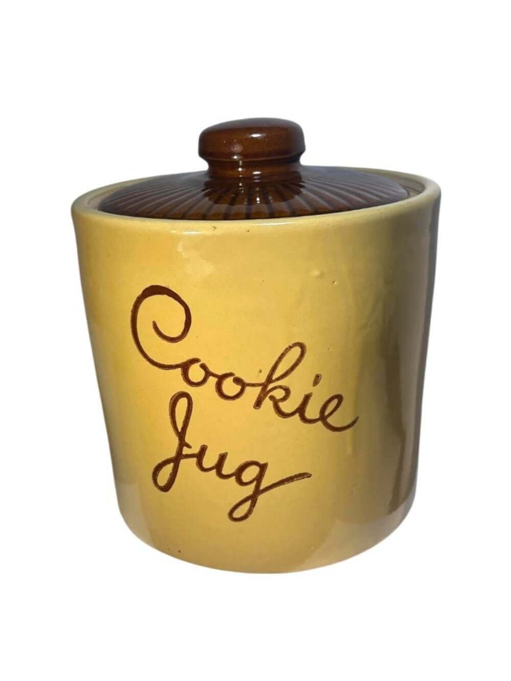 Vintage Monmouth Crock Stoneware Cookie Jar Jug 7" Tall
